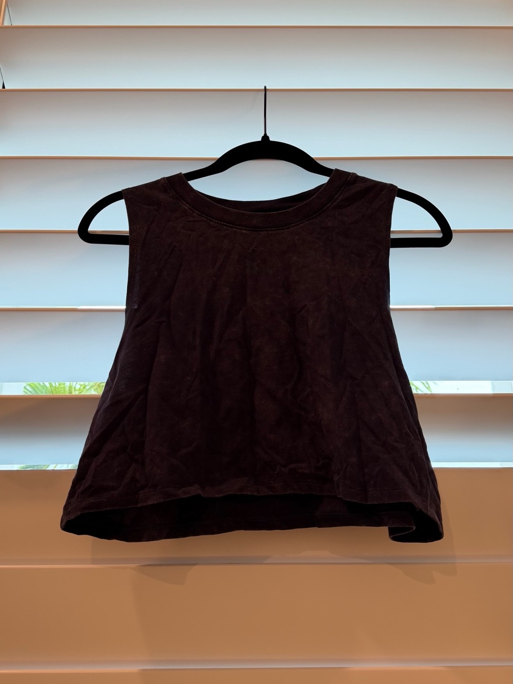 Women's navy Blue Cropped Deep cut Tank Top